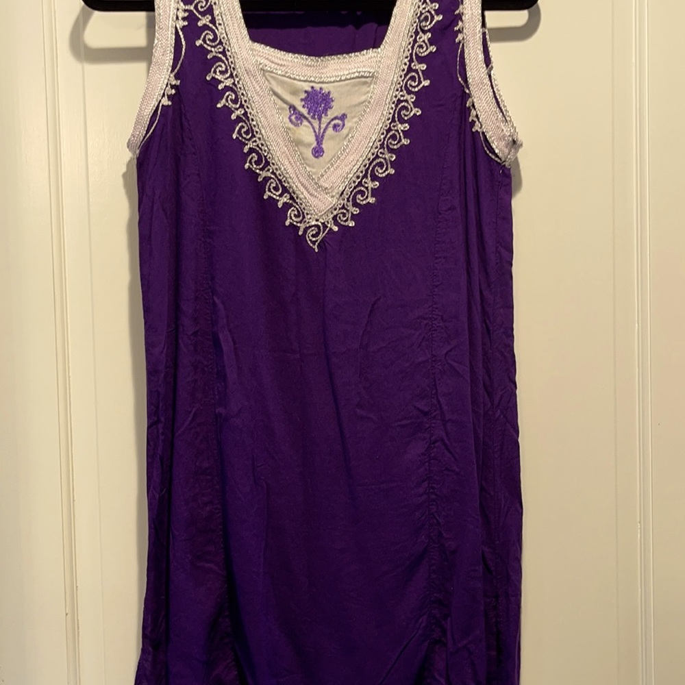 Moroccan Mini Caftan sleeveless silver embroidery